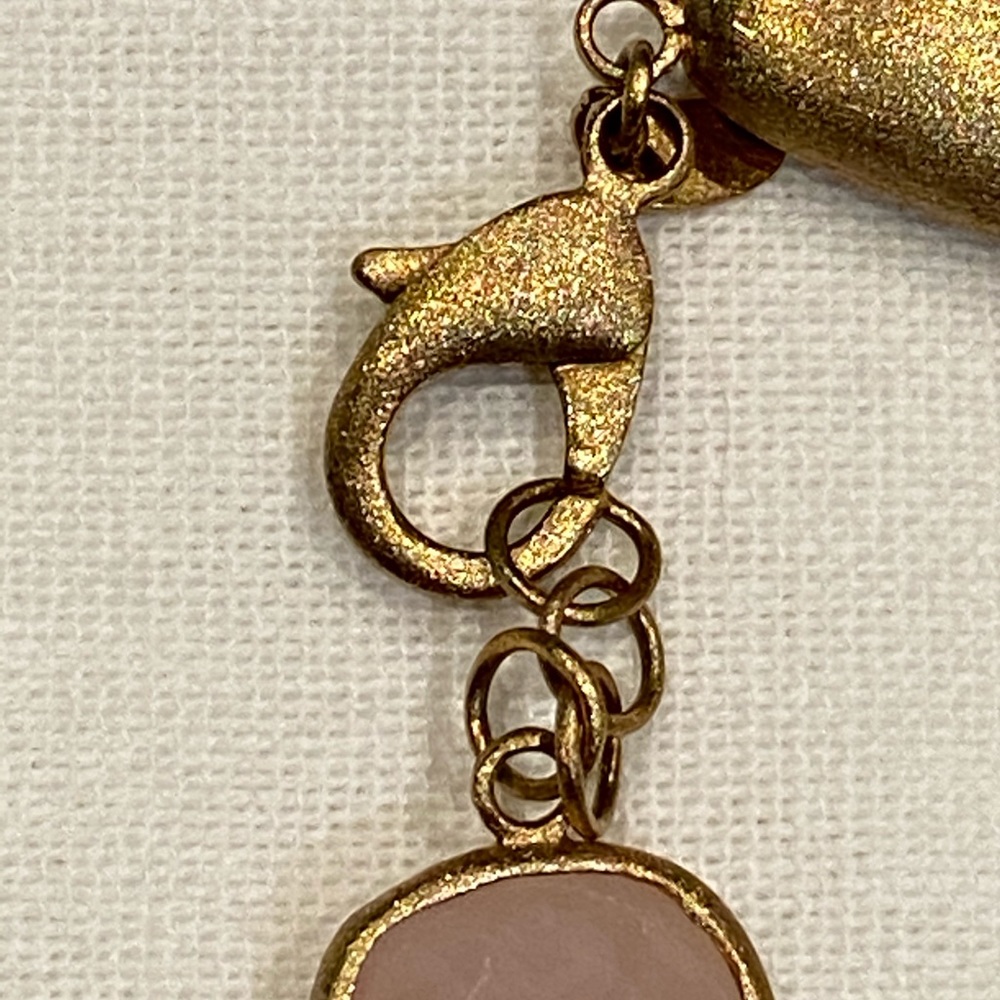 Rose Quartz Gold Tone Bracelet - Picture 4 of 4